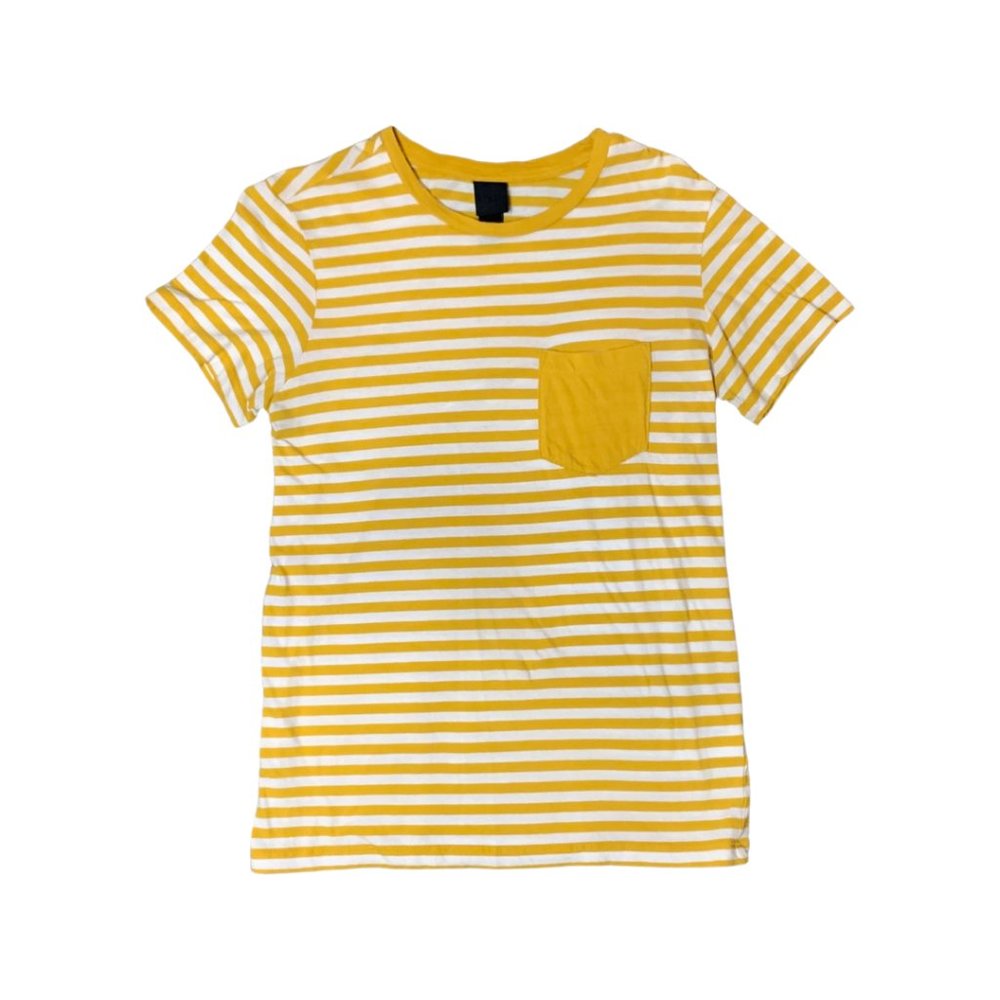 Yellow/White Striped Tee, Size XS